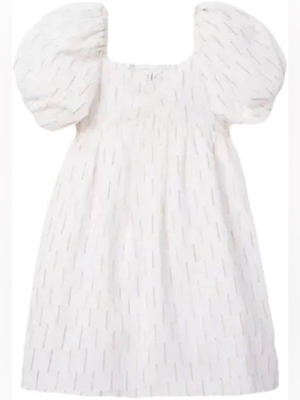 Janie and Jack Gold Metallic Clip Stripe Bubble Sleeve Holiday Dress Girls 18 - Picture 1 of 8